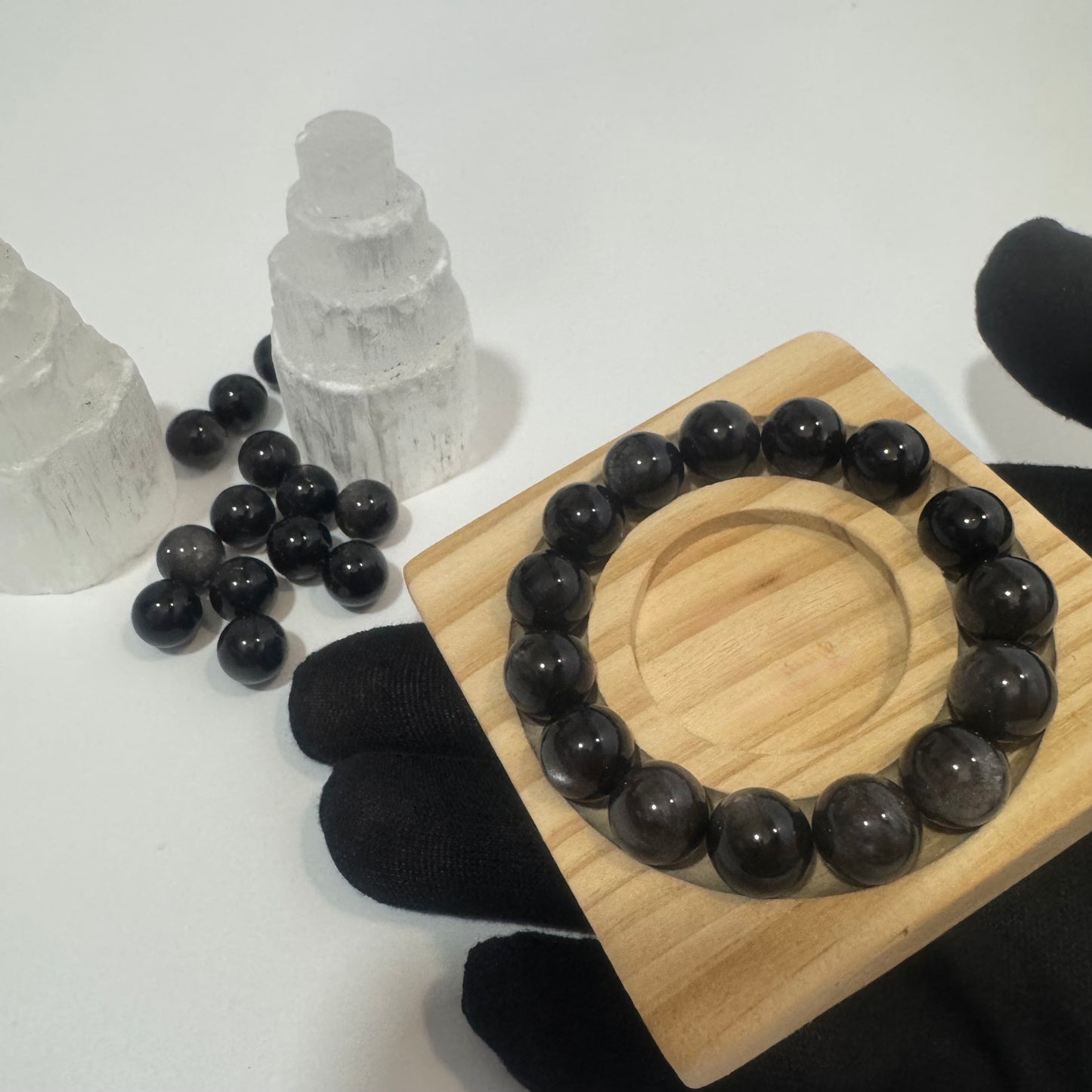 Silver Obsidian | Mirror Veil Beads