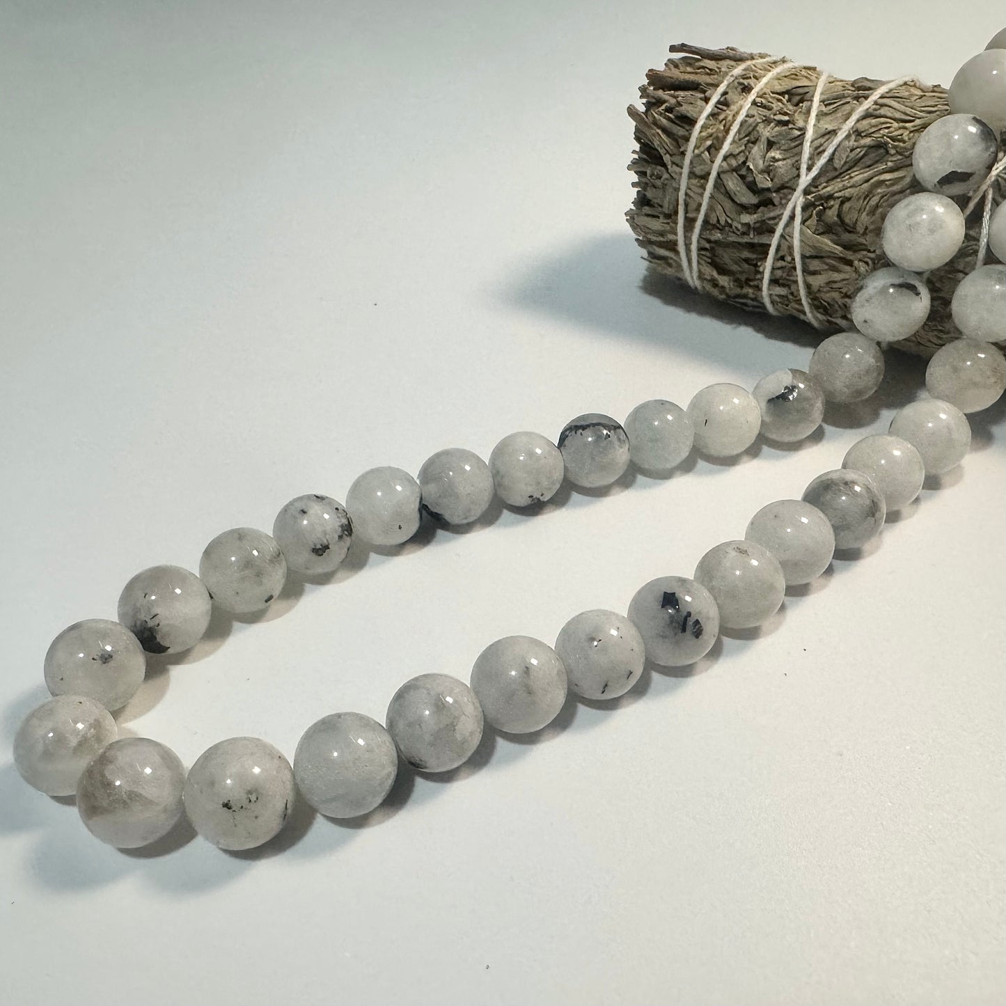 Black Dot Moonstone | Shadow Moon Beads