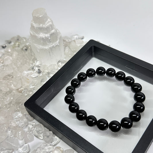Black Tourmaline | Ground Shield Beads